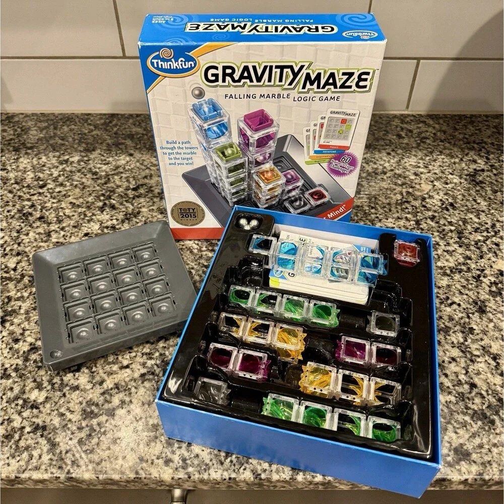Gravity Maze Falling Marble Logic Game 2015 ThinkFun COMPLETE Board Game STEM VG